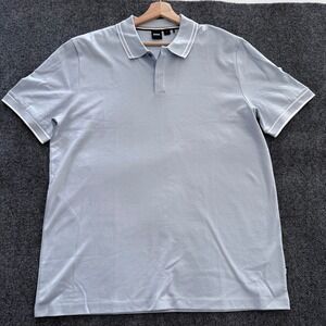 BOSS Men's Light Blue Polo‎ Shirt Short Sleeve Collar Trim Size XXL